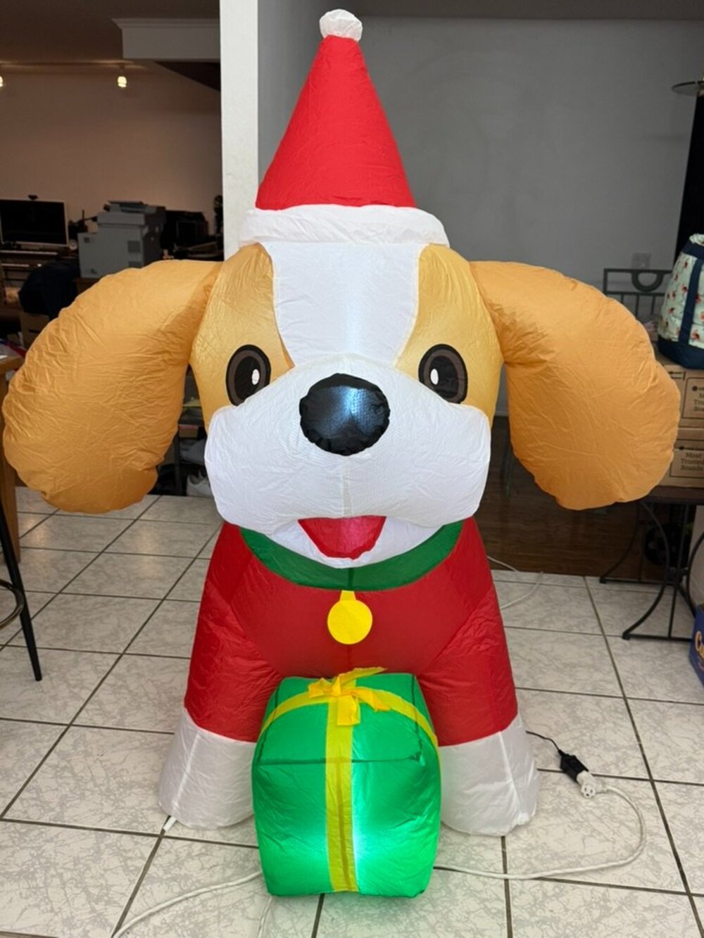 5ft GOOSH Christmas Inflatable Cavalier Dog With Gift